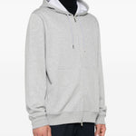 Felpa mélange con cappuccio in grigio Brunello cucinelli - uomo 