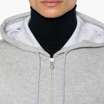 Felpa mélange con cappuccio in grigio Brunello cucinelli - uomo 