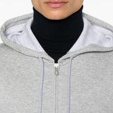 Felpa mélange con cappuccio in grigio Brunello cucinelli - uomo 
