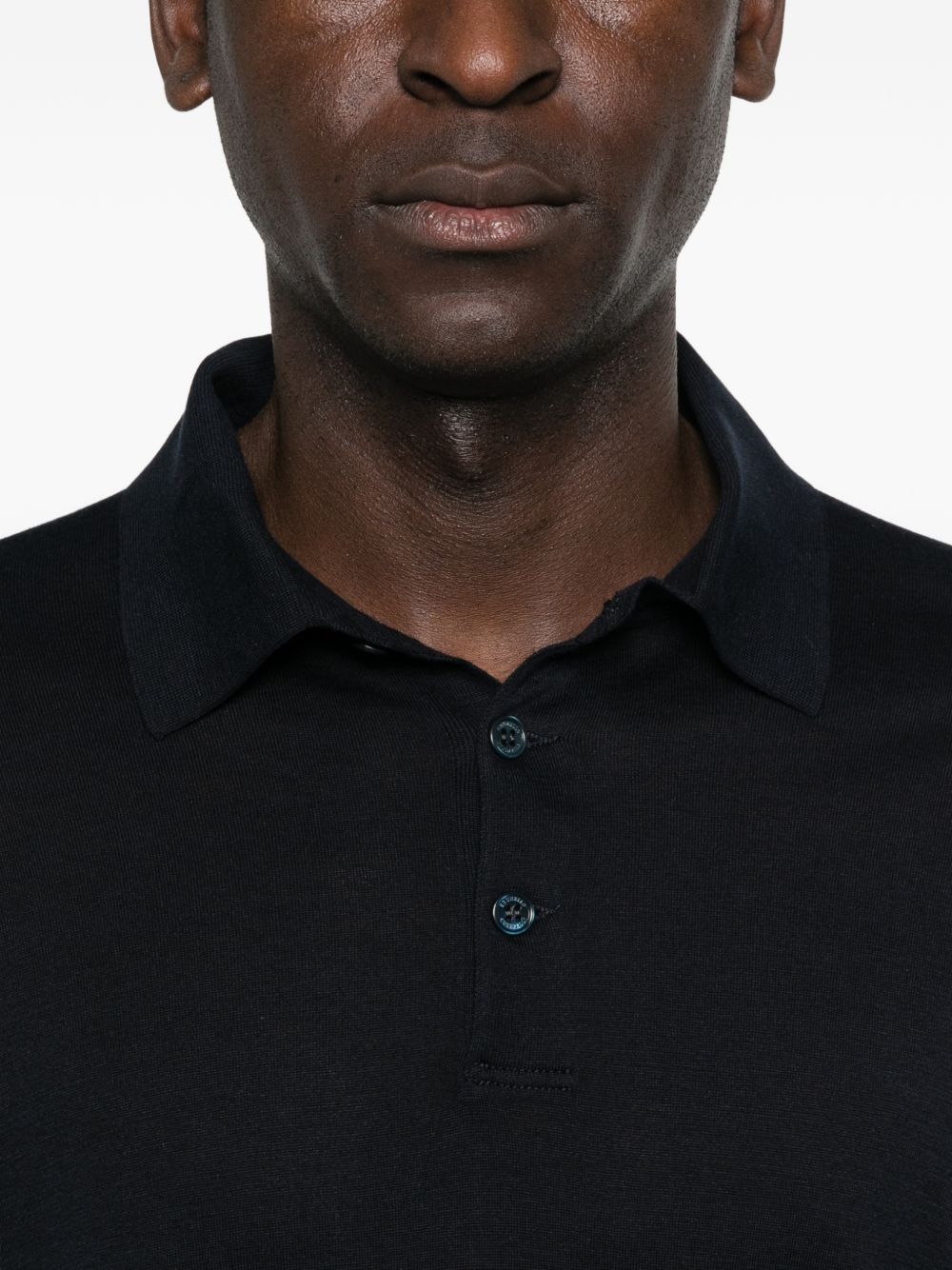 Polo a maniche lunghe in blu Brunello cucinelli - uomo 