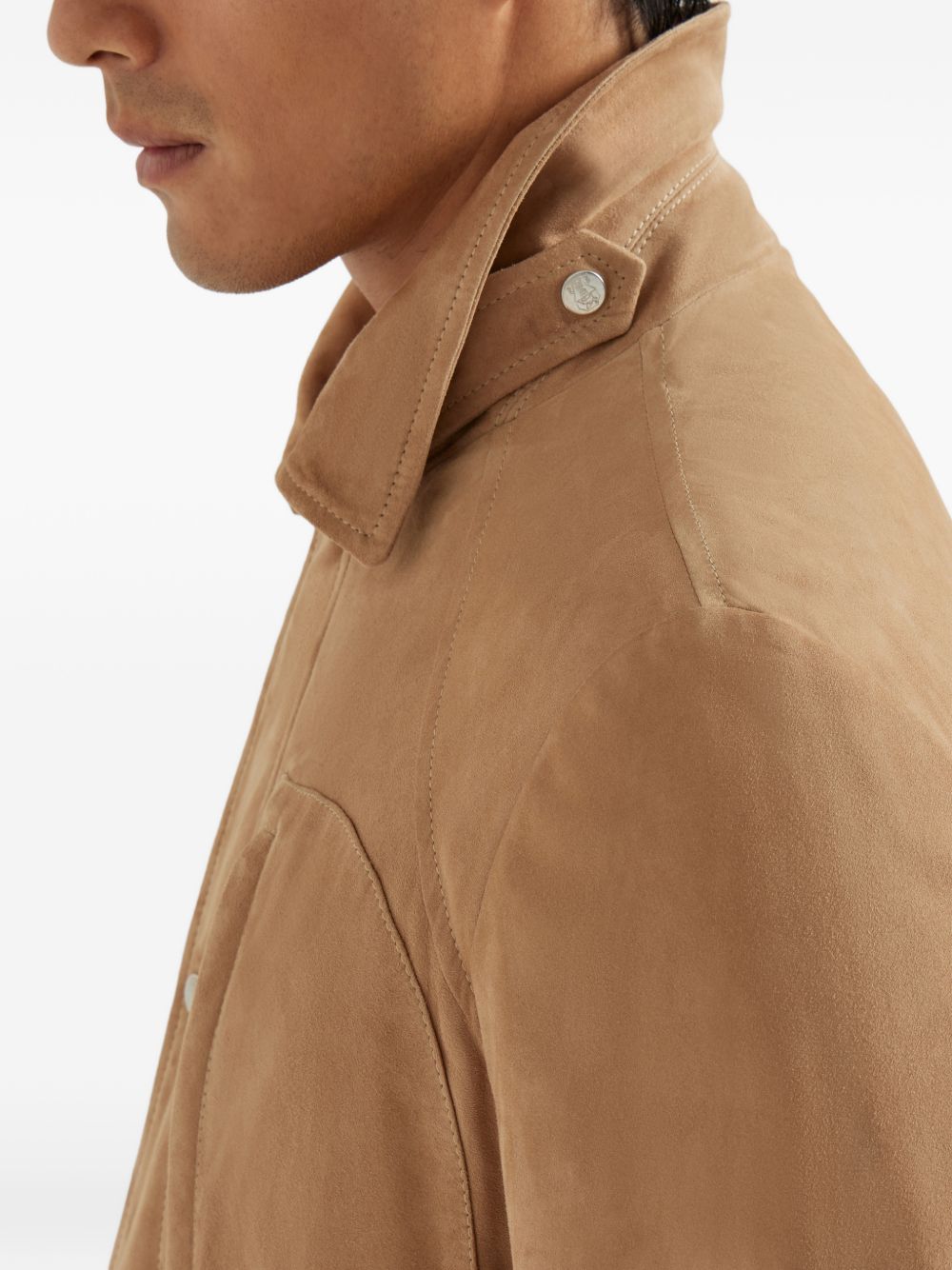 Giacca in camoscio in marrone Brunello cucinelli - uomo 