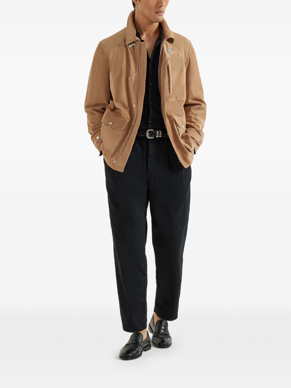 Giacca in camoscio in marrone Brunello cucinelli - uomo 