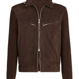 Giacca in pelle scamosciata in marrone Brunello Cucinelli - uomo 