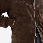 Giacca in pelle scamosciata in marrone Brunello Cucinelli - uomo 