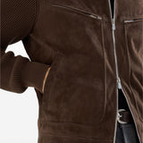 Giacca in pelle scamosciata in marrone Brunello Cucinelli - uomo 