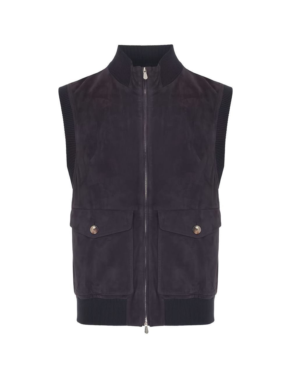 Gilet con tasca a bottoni in blu Brunello cucinelli - uomo 