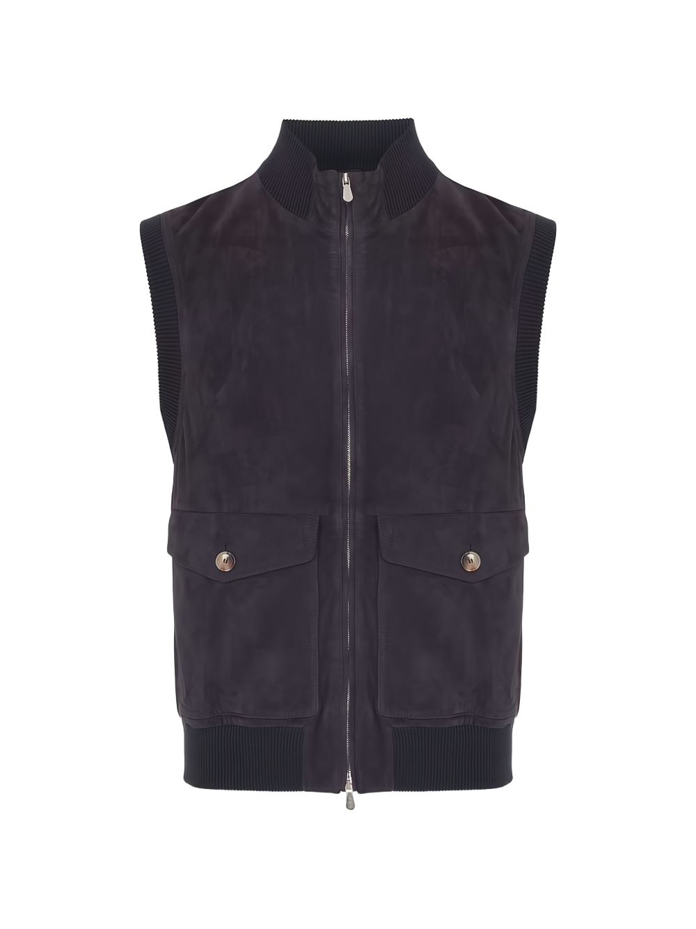 Gilet con tasca a bottoni in blu Brunello cucinelli - uomo 