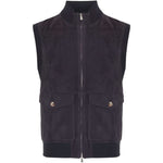 Gilet con tasca a bottoni in blu Brunello cucinelli - uomo 