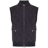 Gilet con tasca a bottoni in blu Brunello cucinelli - uomo 