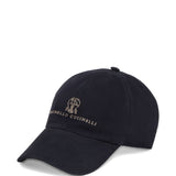 Cappello da baseball con logo ricamato in blu Brunello cucinelli - uomo 