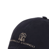 Cappello da baseball con logo ricamato in blu Brunello cucinelli - uomo 