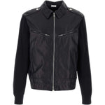 Cardigan con inserti in pelle nero Brunello Cucinelli - uomo 