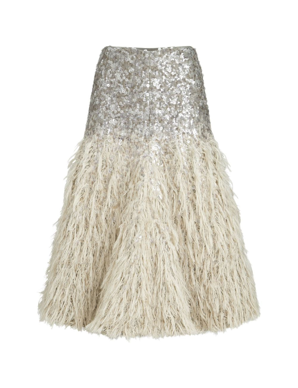Gonna midi con paillettes in argento Brunello cucinelli - donna 