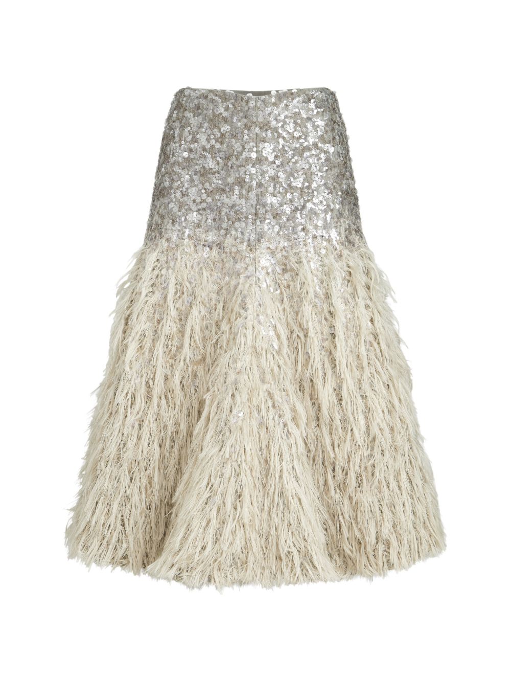 Gonna midi con paillettes in argento Brunello cucinelli - donna 