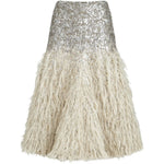 Gonna midi con paillettes in argento Brunello cucinelli - donna 