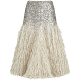 Gonna midi con paillettes in argento Brunello cucinelli - donna 