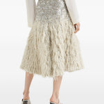 Gonna midi con paillettes in argento Brunello cucinelli - donna 