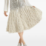 Gonna midi con paillettes in argento Brunello cucinelli - donna 