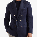 Blazer doppiopetto in blu Brunello cucinelli - uomo 