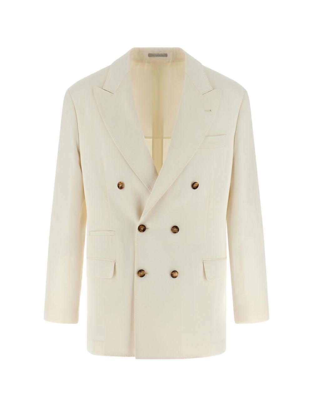 Blazer doppiopetto in beige Brunello cucinelli - uomo 