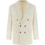 Blazer doppiopetto in beige Brunello cucinelli - uomo 