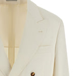 Blazer doppiopetto in beige Brunello cucinelli - uomo 