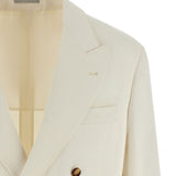 Blazer doppiopetto in beige Brunello cucinelli - uomo 