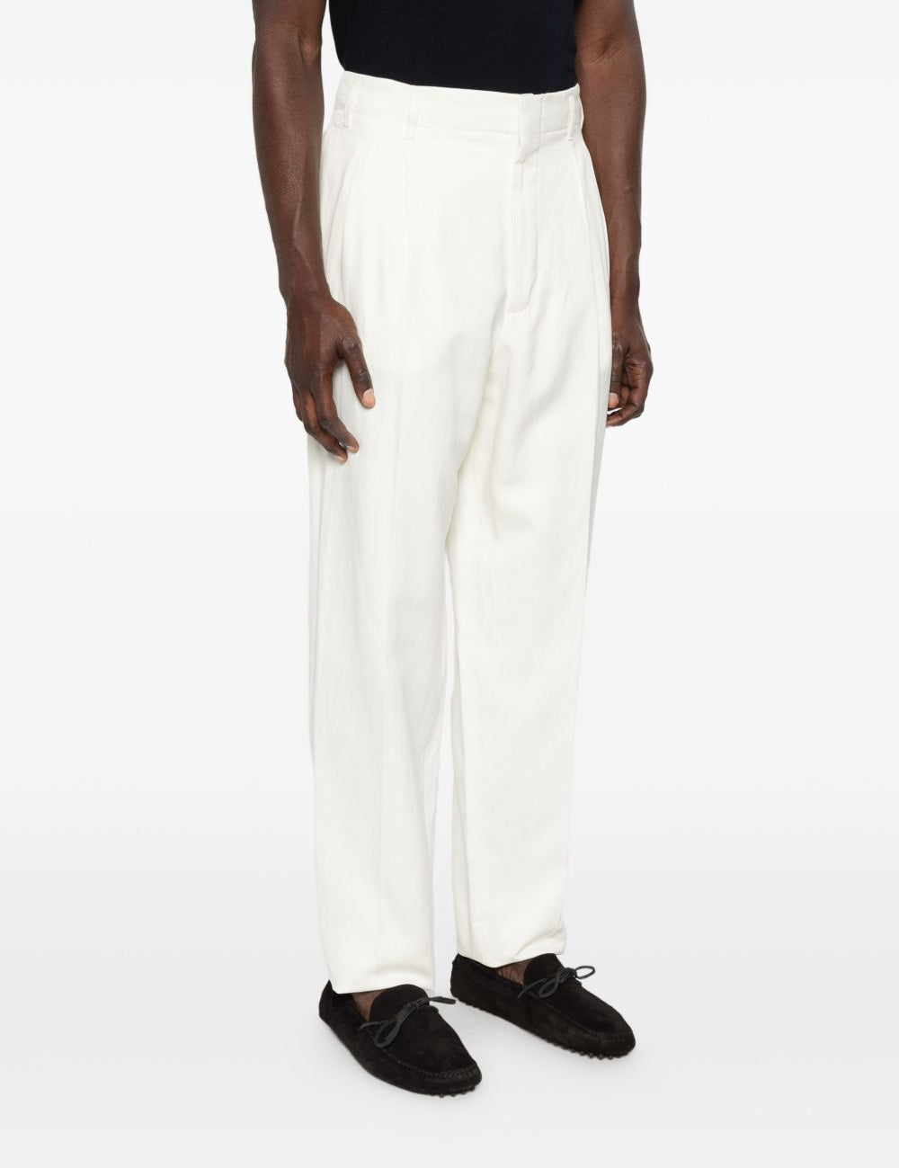 Pantaloni plissé in bianco Brunello cucinelli - uomo 