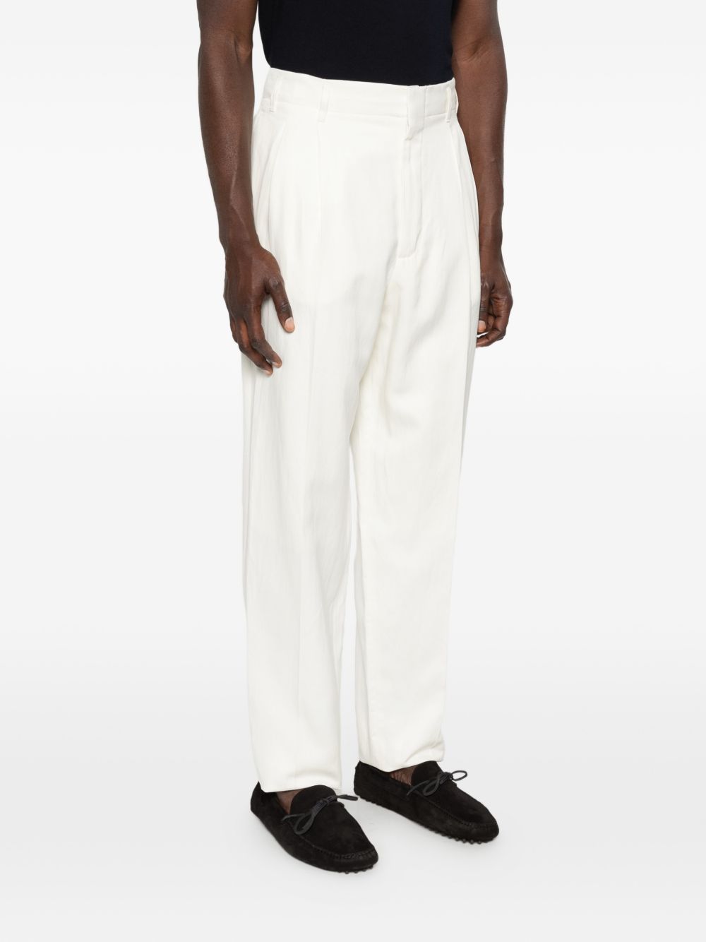Pantaloni plissé in bianco Brunello cucinelli - uomo 