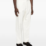 Pantaloni plissé in bianco Brunello cucinelli - uomo 