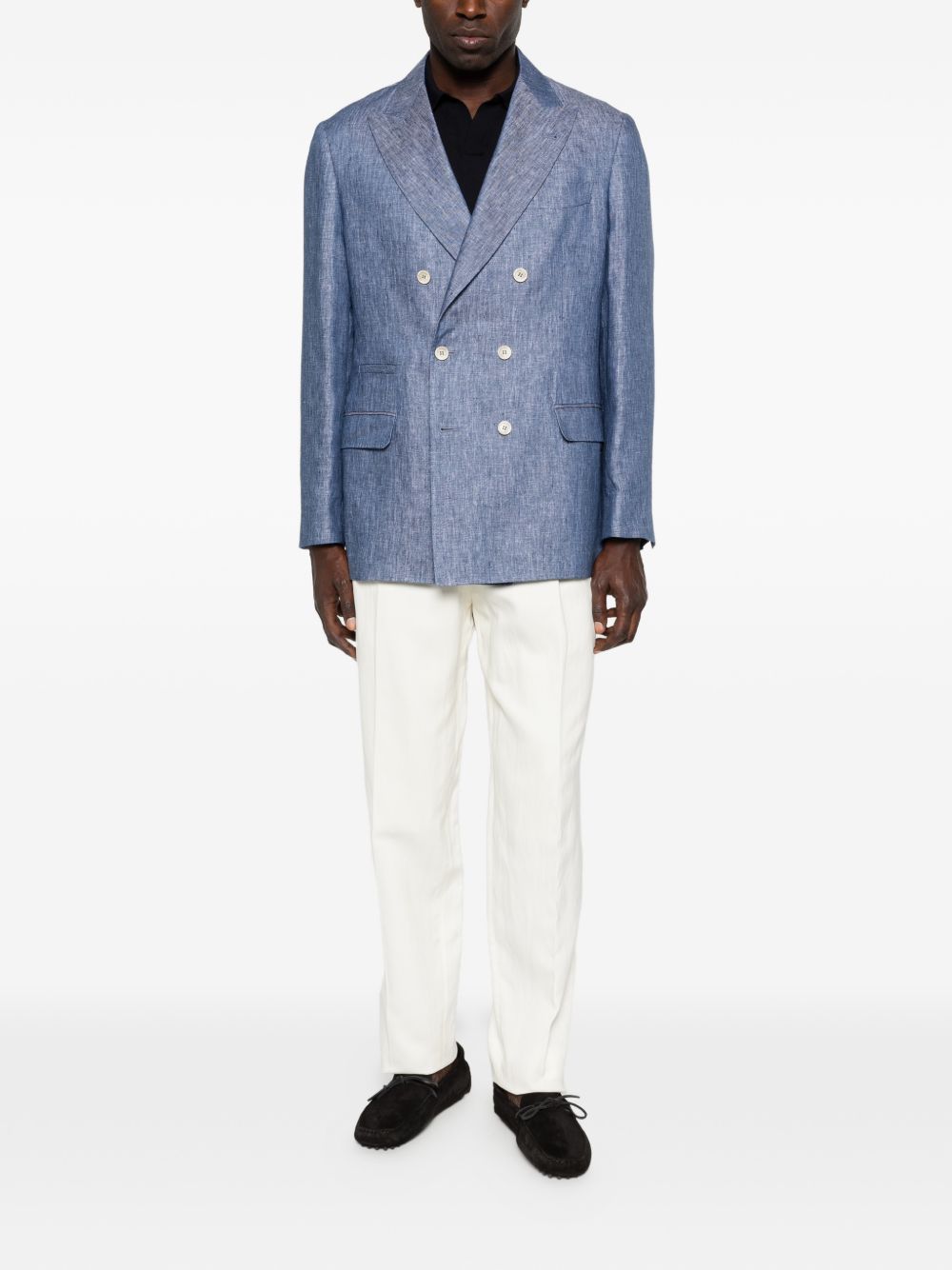 Pantaloni plissé in bianco Brunello cucinelli - uomo 