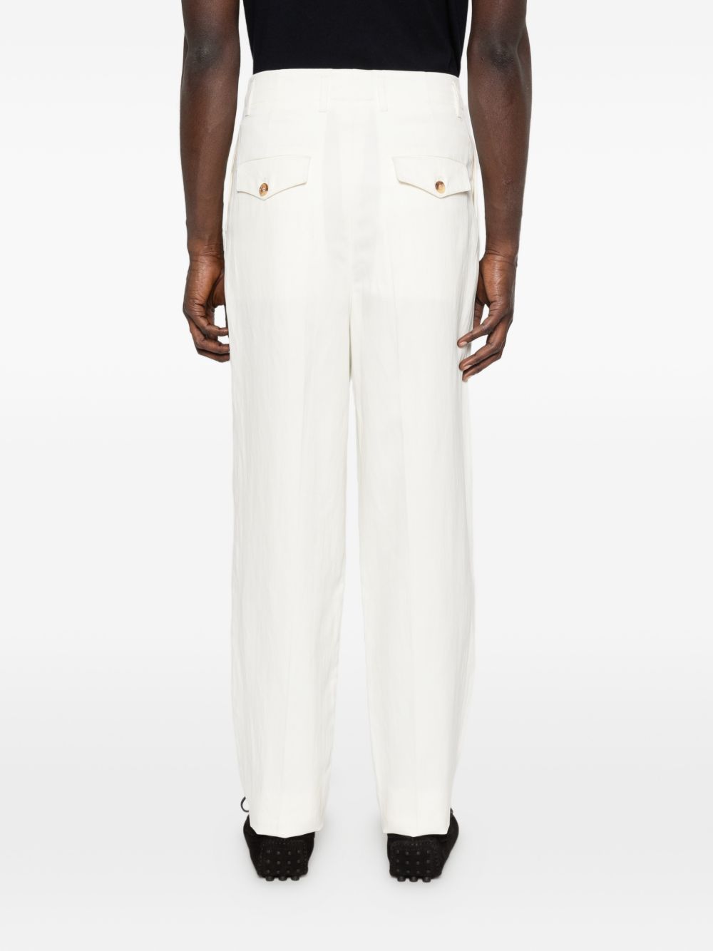 Pantaloni plissé in bianco Brunello cucinelli - uomo 