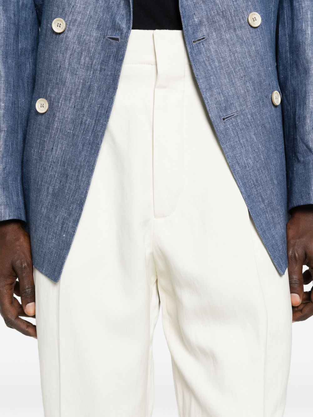 Pantaloni plissé in bianco Brunello cucinelli - uomo 