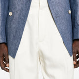 Pantaloni plissé in bianco Brunello cucinelli - uomo 