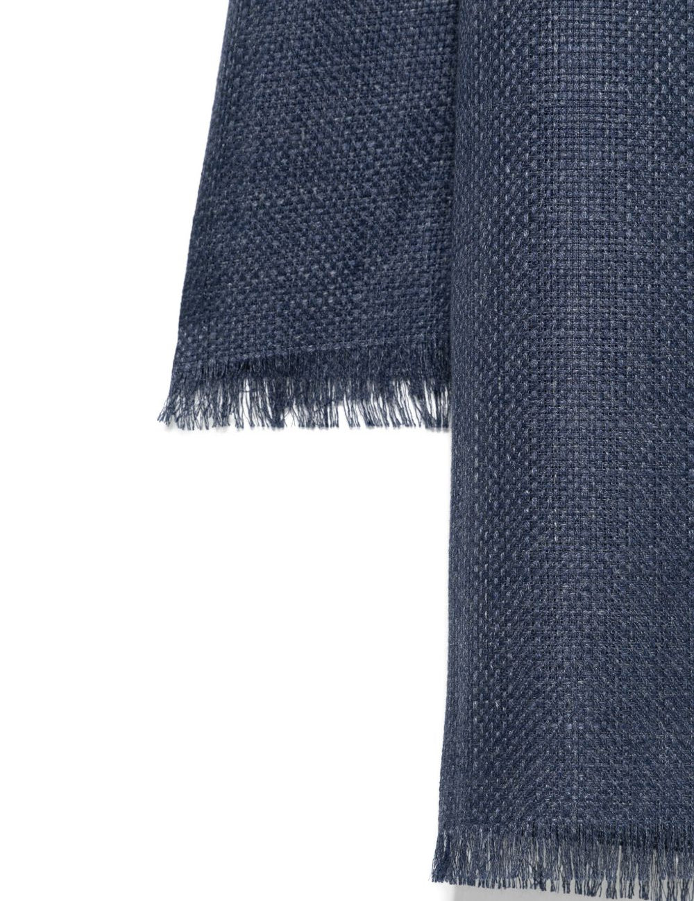 Sciarpa con frange in blu 