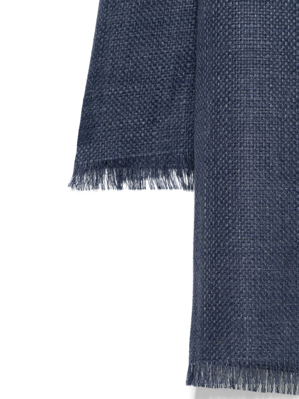 Sciarpa con frange in blu 