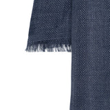Sciarpa con frange in blu 