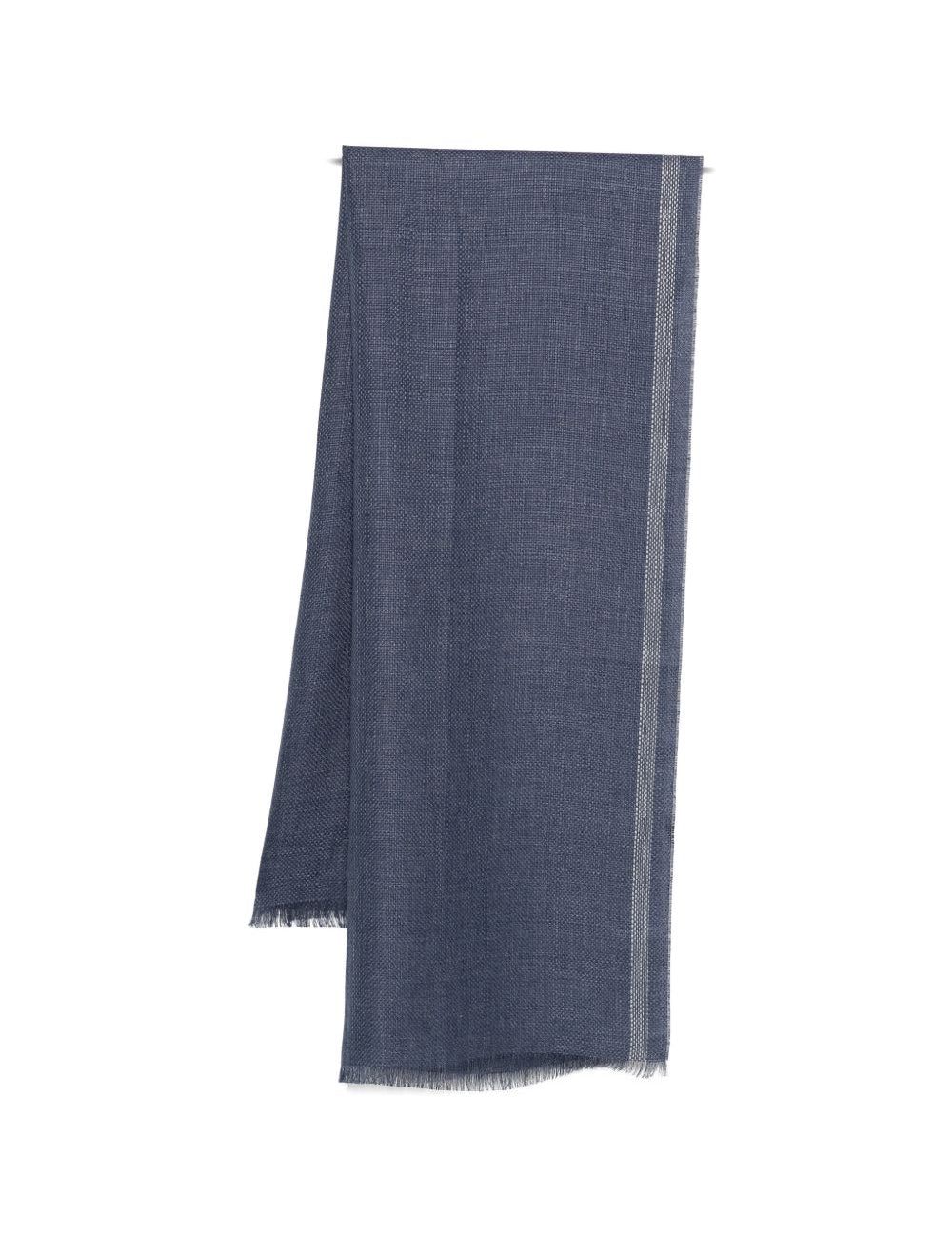 Sciarpa con frange in blu 