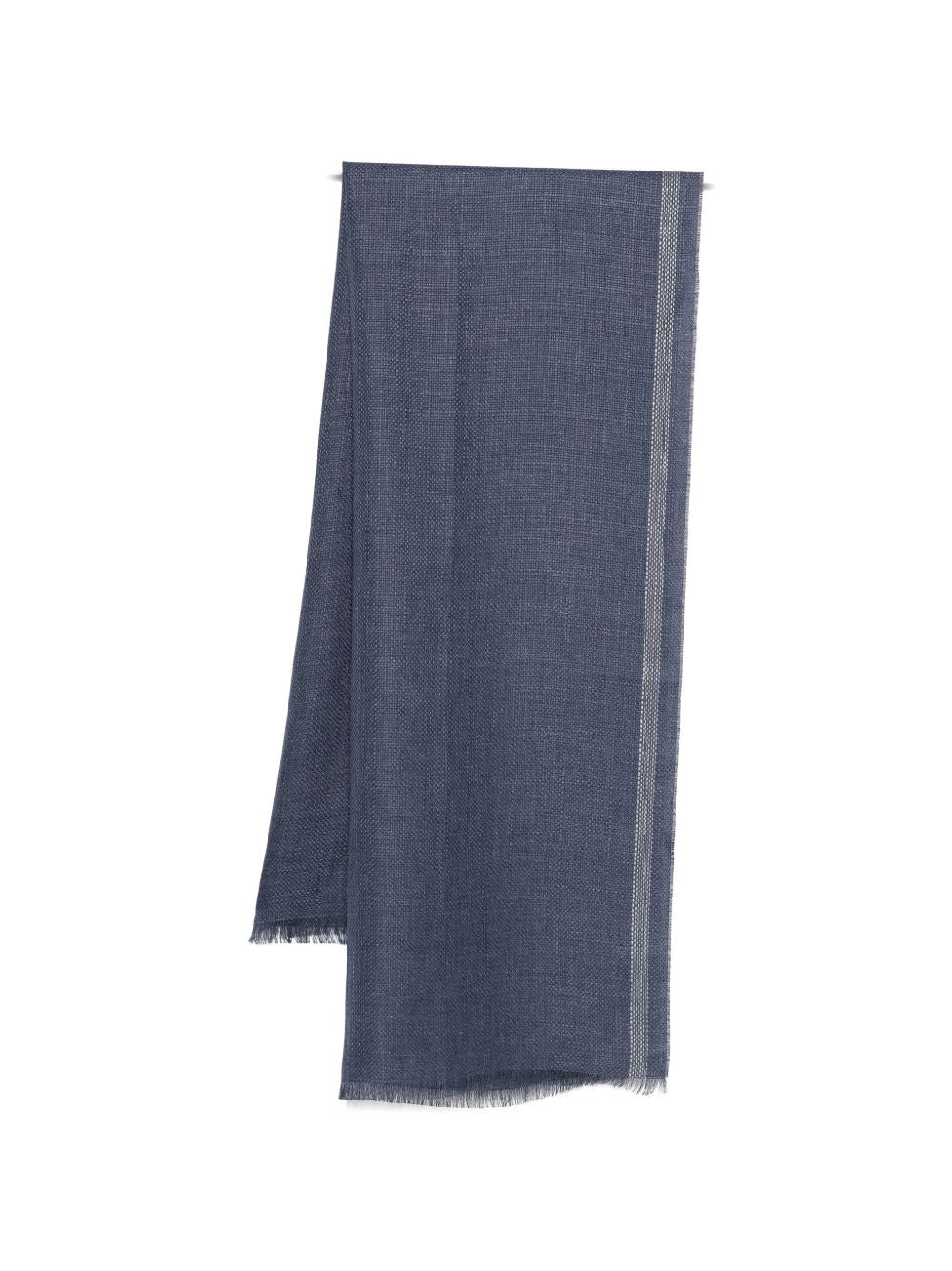 Sciarpa con frange in blu 