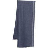 Sciarpa con frange in blu 