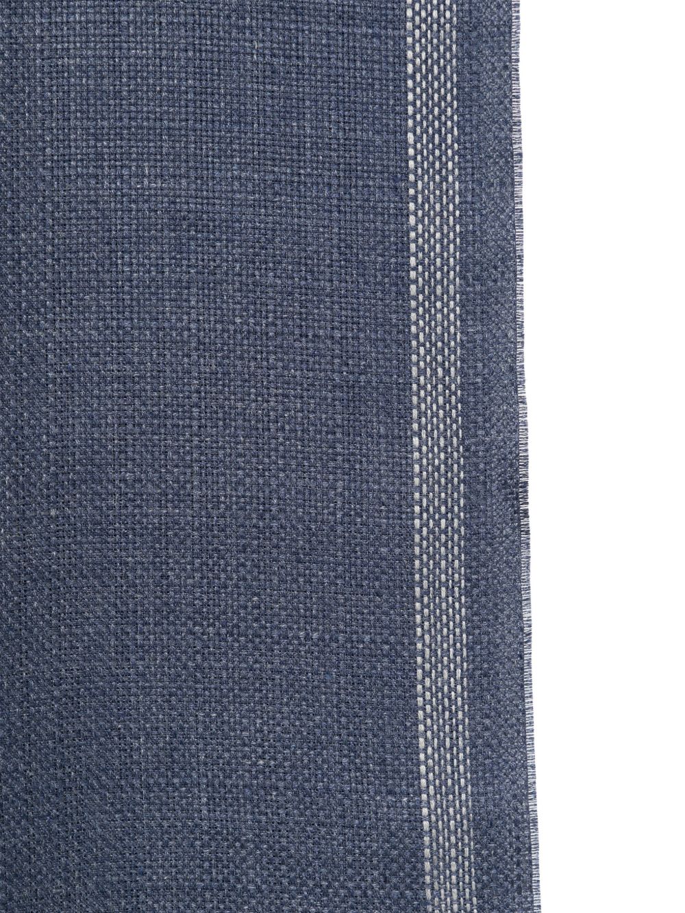 Sciarpa con frange in blu 