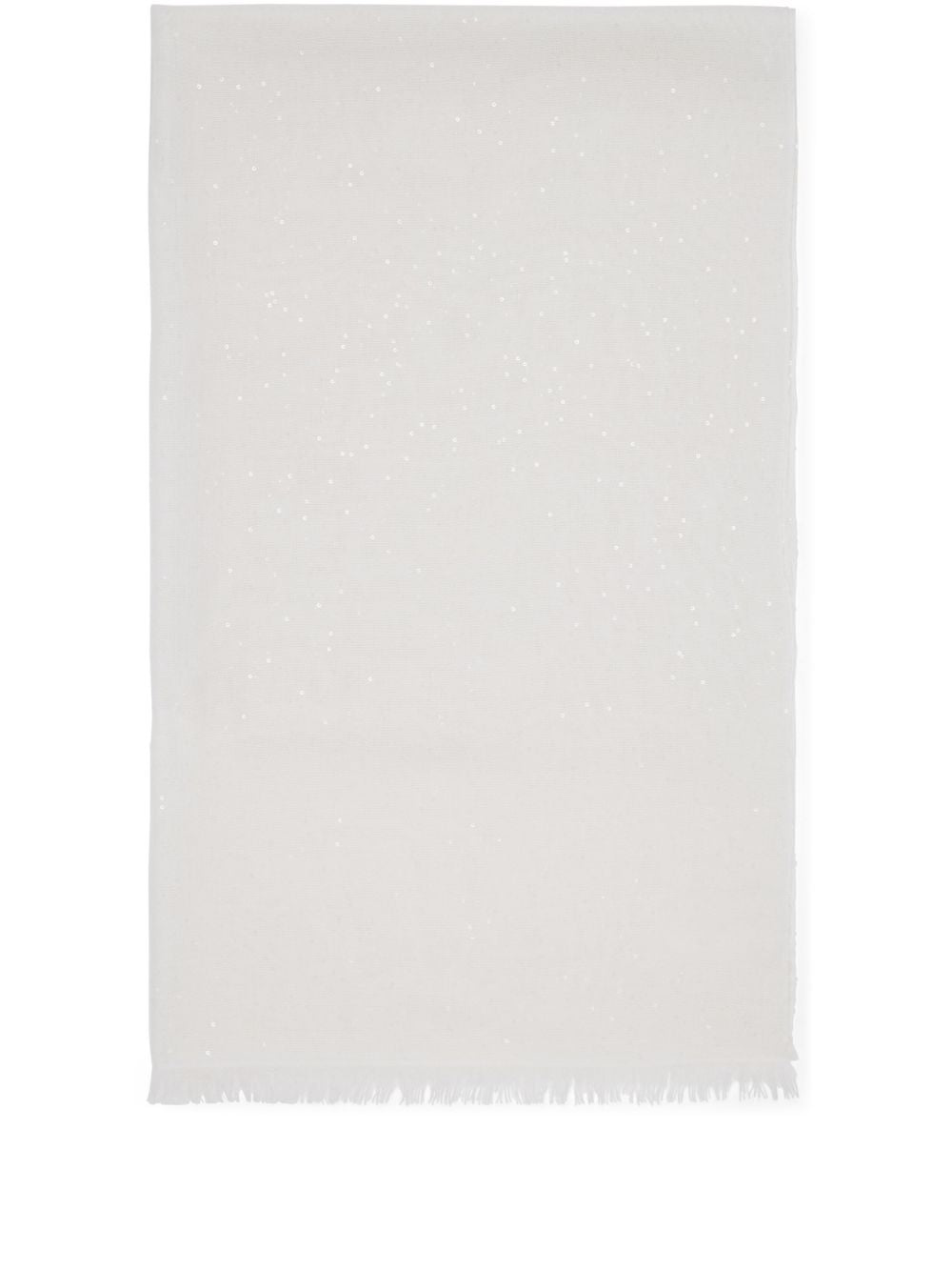 Sciarpa oversize con frange in bianco Brunello cucinelli - donna 