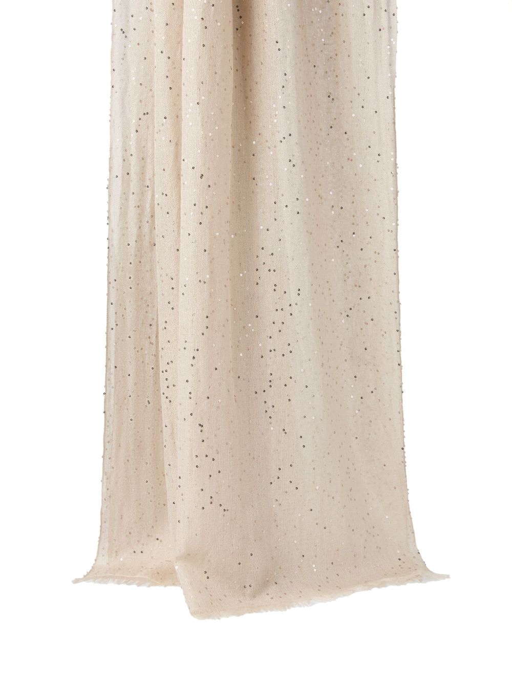 Sciarpa con paillettes in bianco Brunello cucinelli - donna 