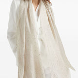Sciarpa con paillettes in bianco Brunello cucinelli - donna 