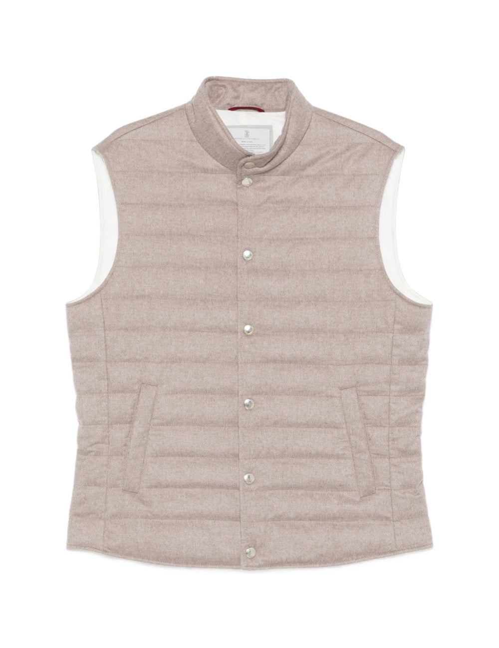 Gilet imbottito con tasche in beige Brunello Cucinelli - uomo 