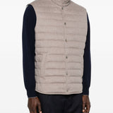 Gilet imbottito con tasche in beige Brunello Cucinelli - uomo 