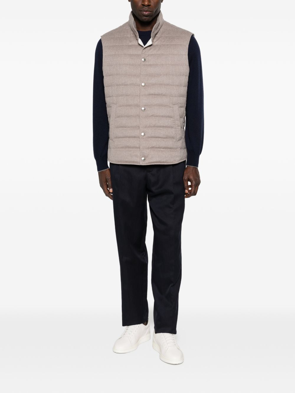 Gilet imbottito con tasche in beige Brunello Cucinelli - uomo 