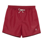 Costume da bagno con coulisse e logo in rosso Brunello cucinelli - uomo 