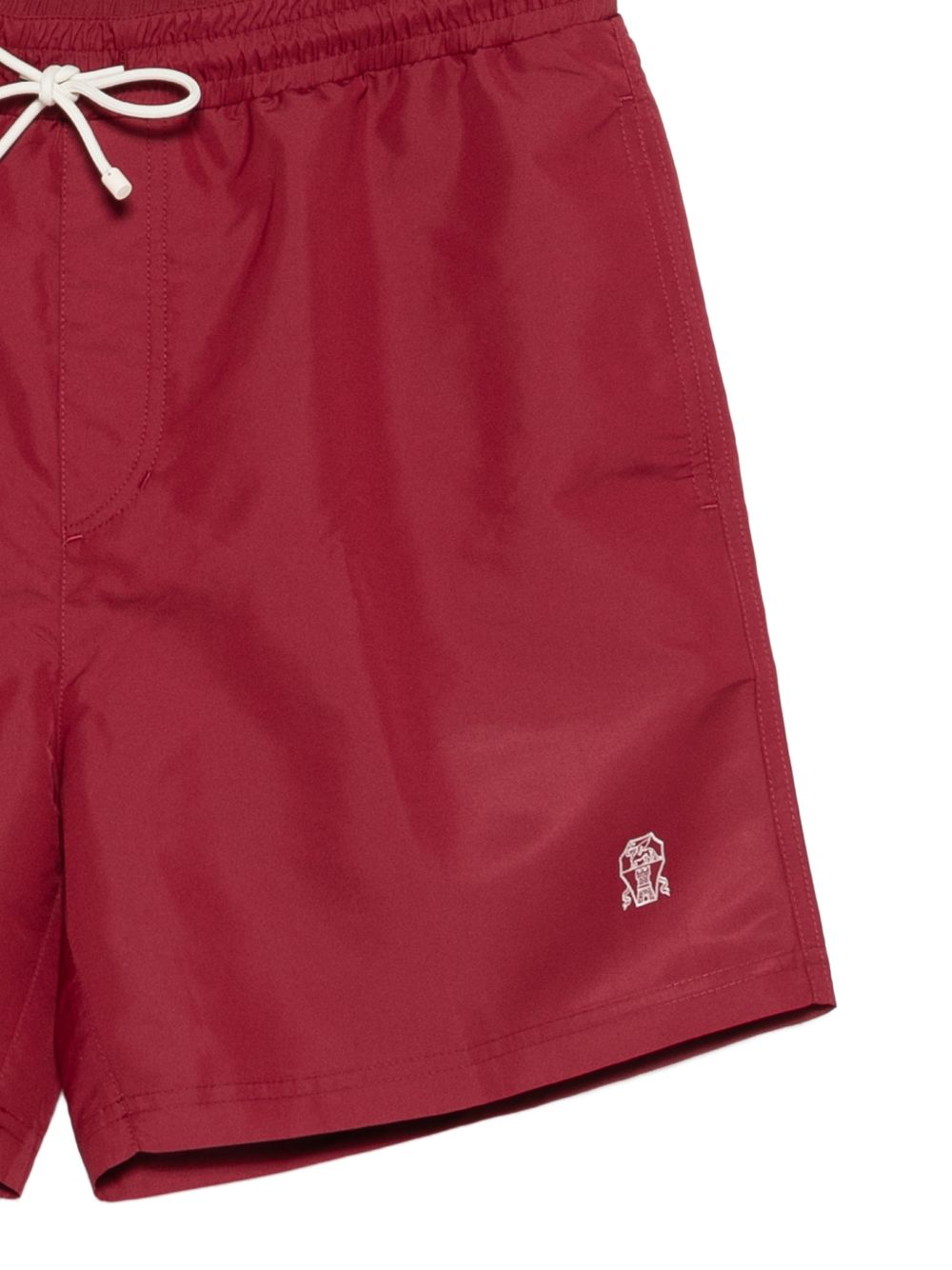 Costume da bagno con coulisse e logo in rosso Brunello cucinelli - uomo 