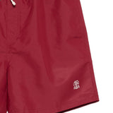 Costume da bagno con coulisse e logo in rosso Brunello cucinelli - uomo 